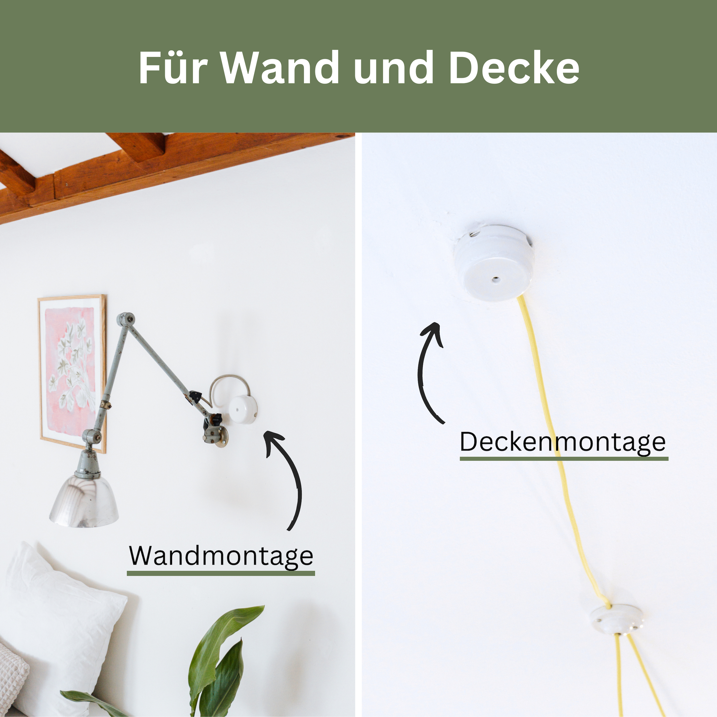 Abzweigdose aus Porzellan, Retro Weiß, Ø 75 mm Verteilerdose