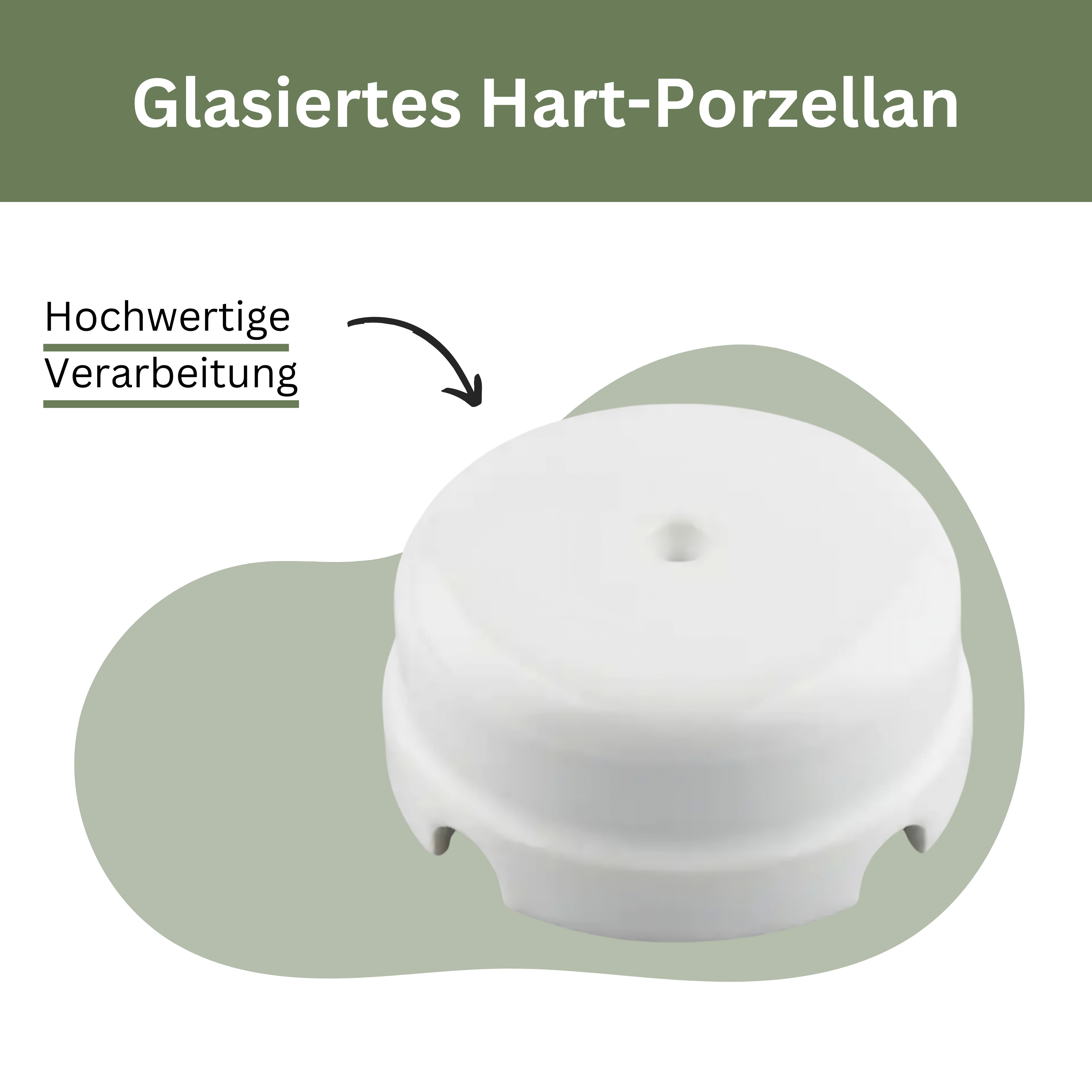 Abzweigdose aus Porzellan, Retro Weiß, Ø 75 mm Verteilerdose