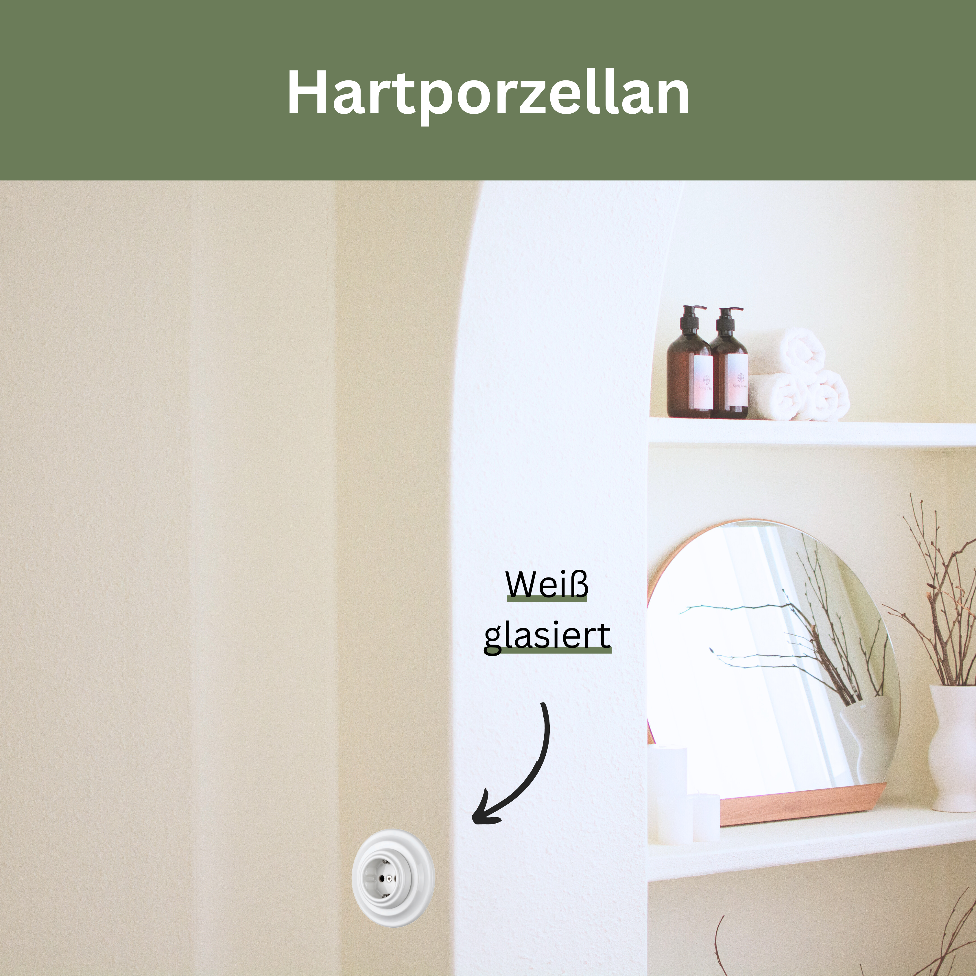 Retro Porzellan Steckdose EU-Norm