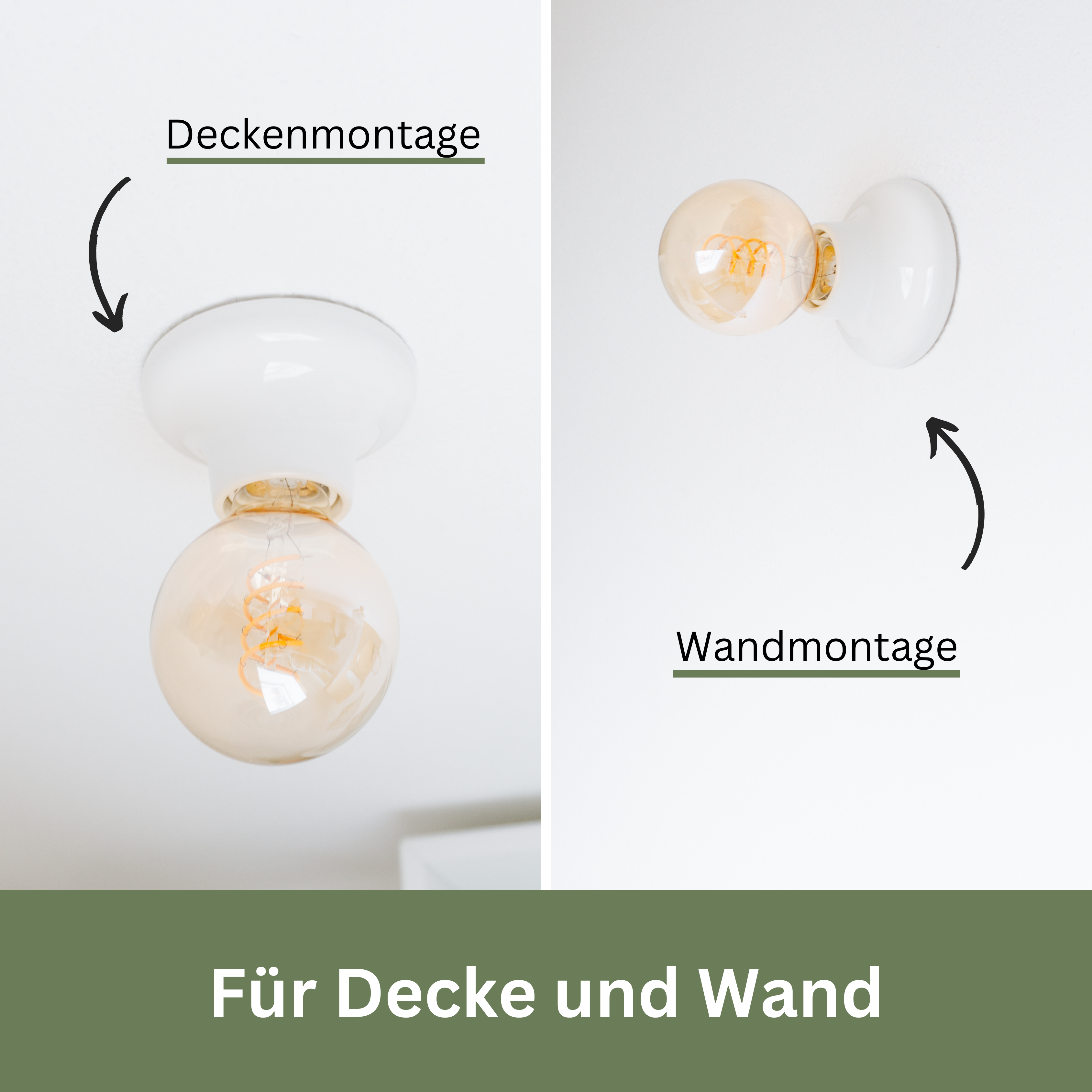 Deckenleuchte/Lampenfassung aus Porzellan
