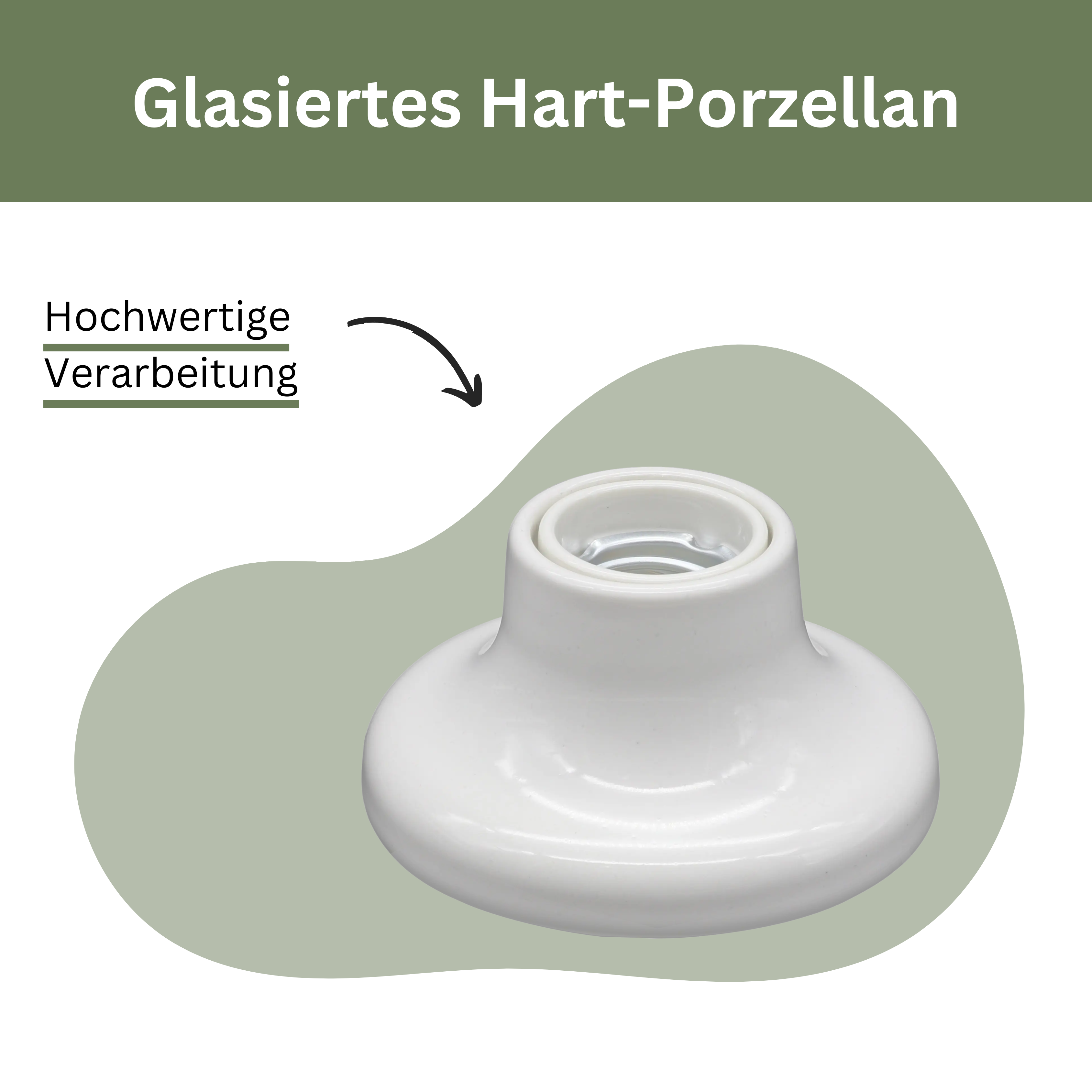 Deckenleuchte/Lampenfassung aus Porzellan